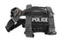 Black police tactical harness with 'POLICE' branding on a white background