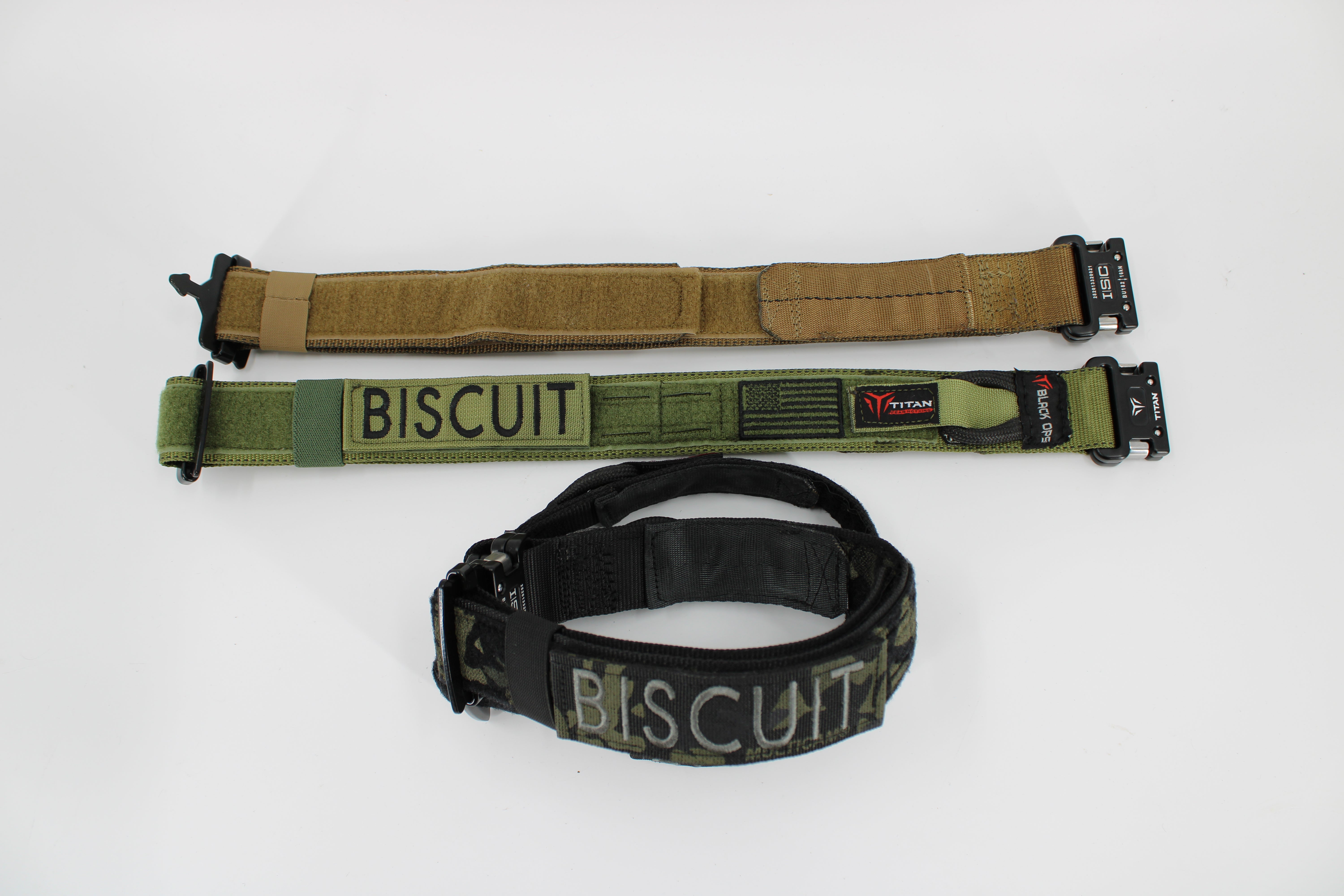 Close-up of the hidden AirTag pocket inside the Black Ops Dog Collar