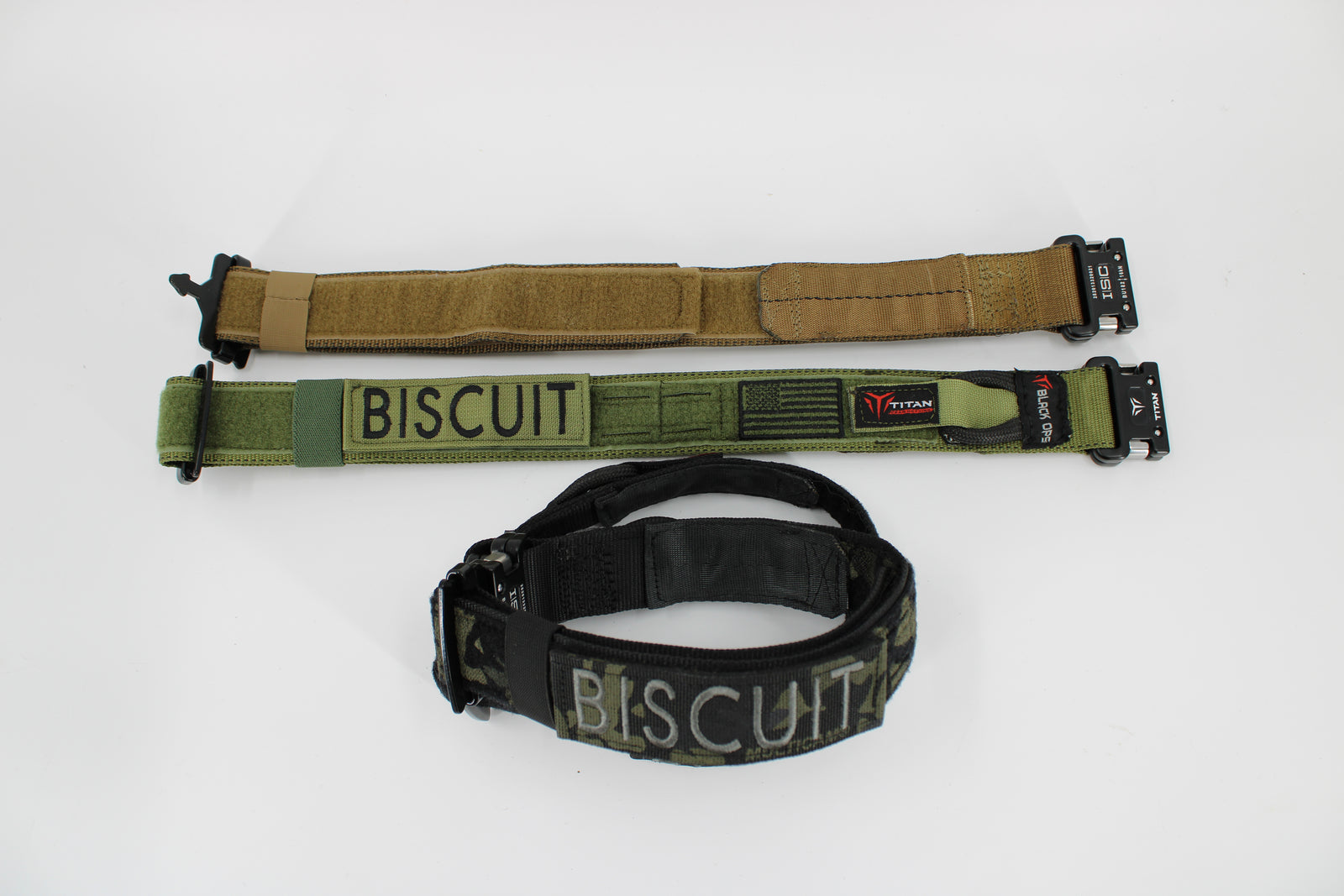 Close-up of the hidden AirTag pocket inside the Black Ops Dog Collar