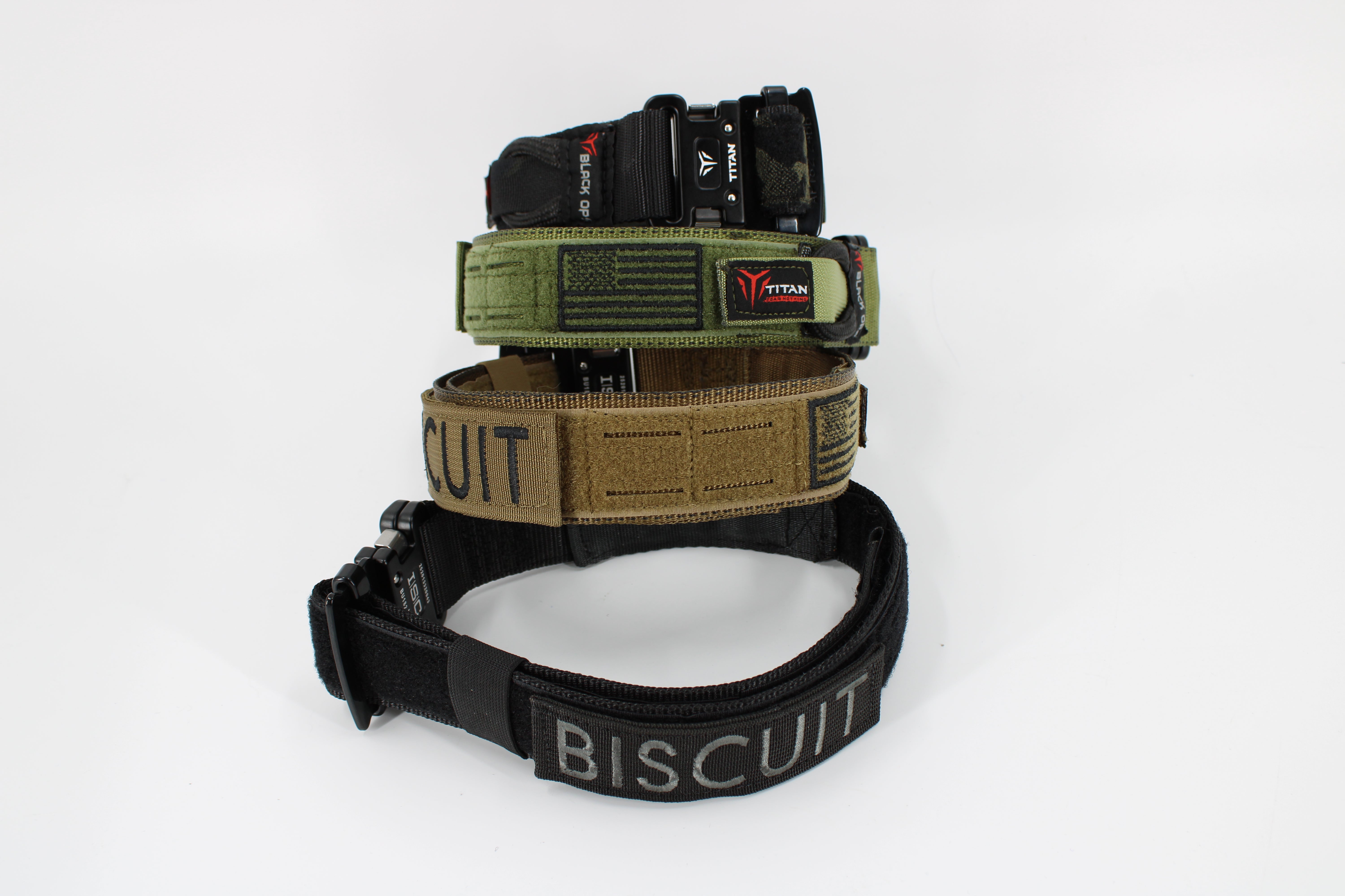 Side view of the Black Ops Dog Collar highlighting the heavy-duty tactical construction